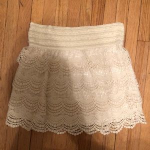 Cream colored lace skirt